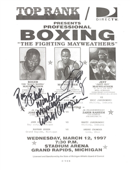 1997 Floyd & Roger Mayweather Signed & Inscribed Boxing Program (Beckett) Including a 14.5x22" Poster of Program